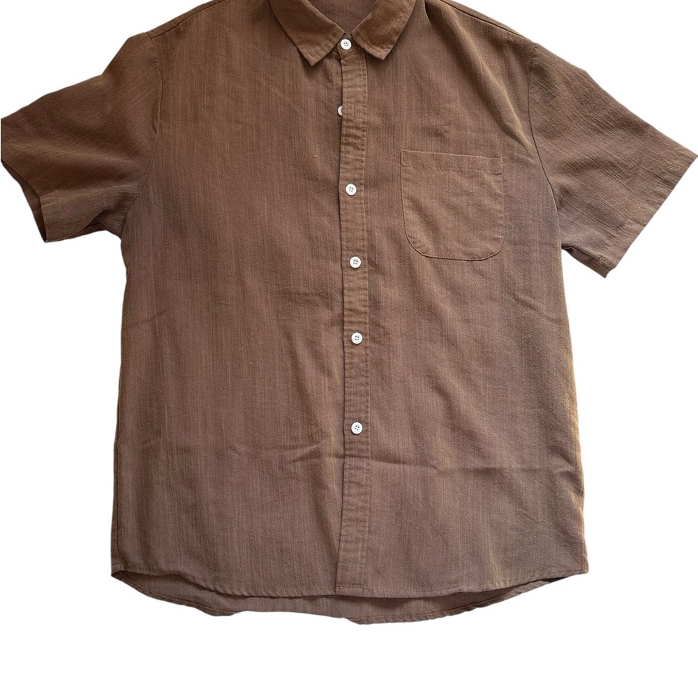 Men's Brown Short Sleeve Shirt